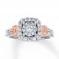 Diamond Ring 3/4 ct tw Round-cut 14K Two-Tone Gold