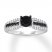 Black & White Diamond Engagement Ring 7/8 ct tw 14K White Gold