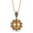 Le Vian Golden South Sea Pearl Necklace 1/2 ct tw Diamonds 14K Honey Gold 18"