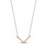 Chevron Necklace 14K Rose Gold 16" to 18" Adjustable