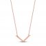 Chevron Necklace 14K Rose Gold 16" to 18" Adjustable