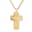 Men's Cross Necklace Spanish Lord's Prayer 10K Yellow Gold