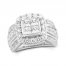 Multi-Diamond Engagement Ring 3 ct tw Princess/Round-Cut 14K White Gold