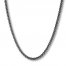 Men's Box Chain Necklace Black Ion-Plated Stainless Steel 24"