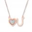 "Heart You" Necklace Diamond Accents 10K Rose Gold
