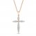 Diamond Cross Necklace 1/4 ct tw Round-cut 10K Rose Gold 18"