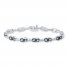 Diamond Bracelet 1/6 ct tw Black/White Sterling Silver