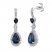 Blue & White Lab-Created Sapphire Drop Earrings Sterling Silver