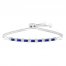 Blue & White Lab-Created Sapphire Bolo Bracelet Sterling Silver