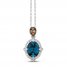 Le Vian Blue Topaz Necklace 1/6 ct tw Diamonds 14K Vanilla Gold