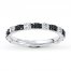 Black & White Diamond Stackable Ring 1/4 ct tw Sterling Silver