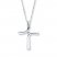 Diamond Cross Necklace 1/20 Carat Round-cut Sterling Silver