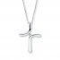 Diamond Cross Necklace 1/20 Carat Round-cut Sterling Silver