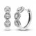 Diamond Hoop Earrings 1/2 ct tw Pear & Round-cut 10K White Gold
