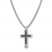 Men's Black Diamond Cross Necklace 1/4 ct tw Stainless Steel