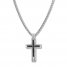 Men's Black Diamond Cross Necklace 1/4 ct tw Stainless Steel