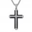 Men's Diamond Cross Necklace 1/6 ct tw Stainless Steel 22"
