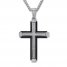 Men's Diamond Cross Necklace 1/6 ct tw Stainless Steel 22"