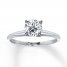 Certified Diamond Round-cut Ring 1 carat 14K White Gold