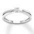 Diamond Ring 1/8 ct tw Princess/Round-cut 10K White Gold