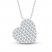 Diamond Heart Necklace 1/4 ct tw Round-cut 10K White Gold 18"