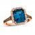 Le Vian Blue Topaz Ring 1/3 ct tw Diamonds 14K Strawberry Gold