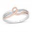 Hallmark Diamonds Ring 1/20 ct tw Sterling Silver/10K Rose Gold