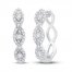 Diamond Hoop Earrings 1/5 ct tw Round-cut 10K White Gold