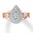 Diamond Engagement Ring 7/8 cttw Princess-cut 14K Two-Tone Gold