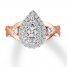 Diamond Engagement Ring 7/8 cttw Princess-cut 14K Two-Tone Gold