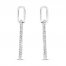 Diamond Paperclip Earrings 1/4 ct tw Sterling Silver