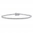 Diamond Flower Bracelet 1 ct tw Round-cut 10K White Gold