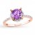 Amethyst Ring 1/20 ct tw Diamonds 10K Rose Gold