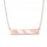 Bar Necklace Diamond Accent 14K Rose Gold