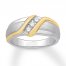 Men's Diamond Band 1/4 ct tw Round-cut 10K Two-Tone Gold