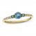 Blue Topaz & 1/20 ct tw Diamond 3-Stone Ring 10K Yellow Gold