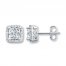 Diamond Earrings 3/4 ct tw Princess/Round-cut 14K White Gold