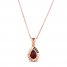 Le Vian Garnet Necklace 1/20 ct tw Diamonds 14K Strawberry Gold 18"