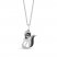 Disney Treasures Flower Black & White Diamond Necklace 1/6 ct tw Round-Cut Sterling Silver 17"