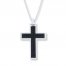 Men's Cross Necklace Stainless Steel 22" Length