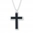 Men's Cross Necklace Stainless Steel 22" Length