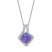 Lavender Lab-Created Opal & White Lab-Created Sapphire Necklace Sterling Silver 18"