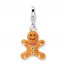 Gingerbread Cookie Charm Enamel Finish Sterling Silver