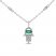 Emerald Hamsa Necklace 1/10 ct tw Diamonds Sterling Silver 18"