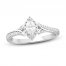 Diamond Engagement Ring 3/8 ct tw Marquise/Round 14K White Gold