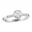 Diamond Engagement Ring 5/8 ct tw Round-cut 14K White Gold