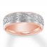 Engraved Wedding Band 14K Two-Tone Gold 6mm