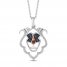 Disney Treasures Lion King Garnet Blue Sapphire Necklace 1/10 ct tw Sterling Silver/10K Rose Gold