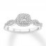 Diamond Engagement Ring 3/8 ct tw Princess/Round 10K White Gold