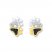 Paw Print Earrings 1/10 ct tw Diamonds Sterling Silver/10K Gold
